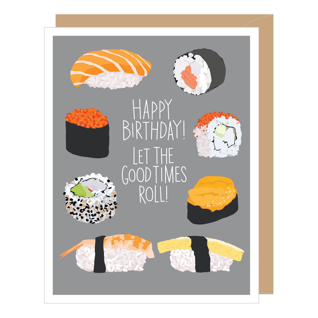 Sushi Birthday Card - Sushi Lover Card - Sushi Greeting Card