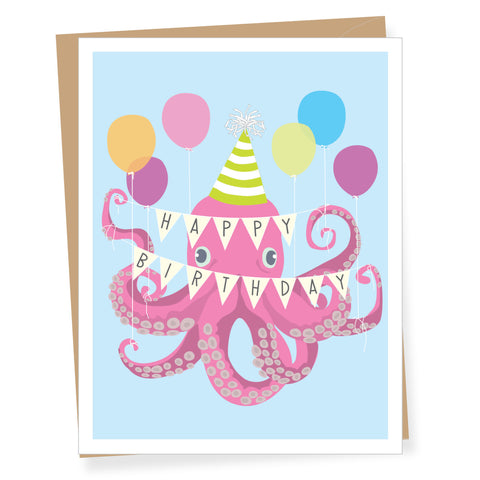 Party Octopus Birthday Card