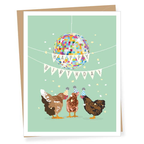 Party Chickens Birthday Card
