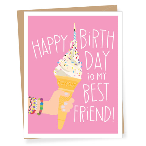 BFF Ice Cream, Best Friend Birthday Card