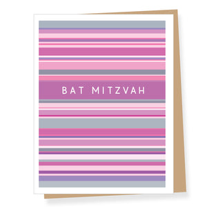 Modern Stripes Mazel Tov, Bat Mitzvah Card