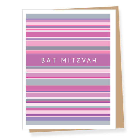 Modern Stripes Mazel Tov, Bat Mitzvah Card