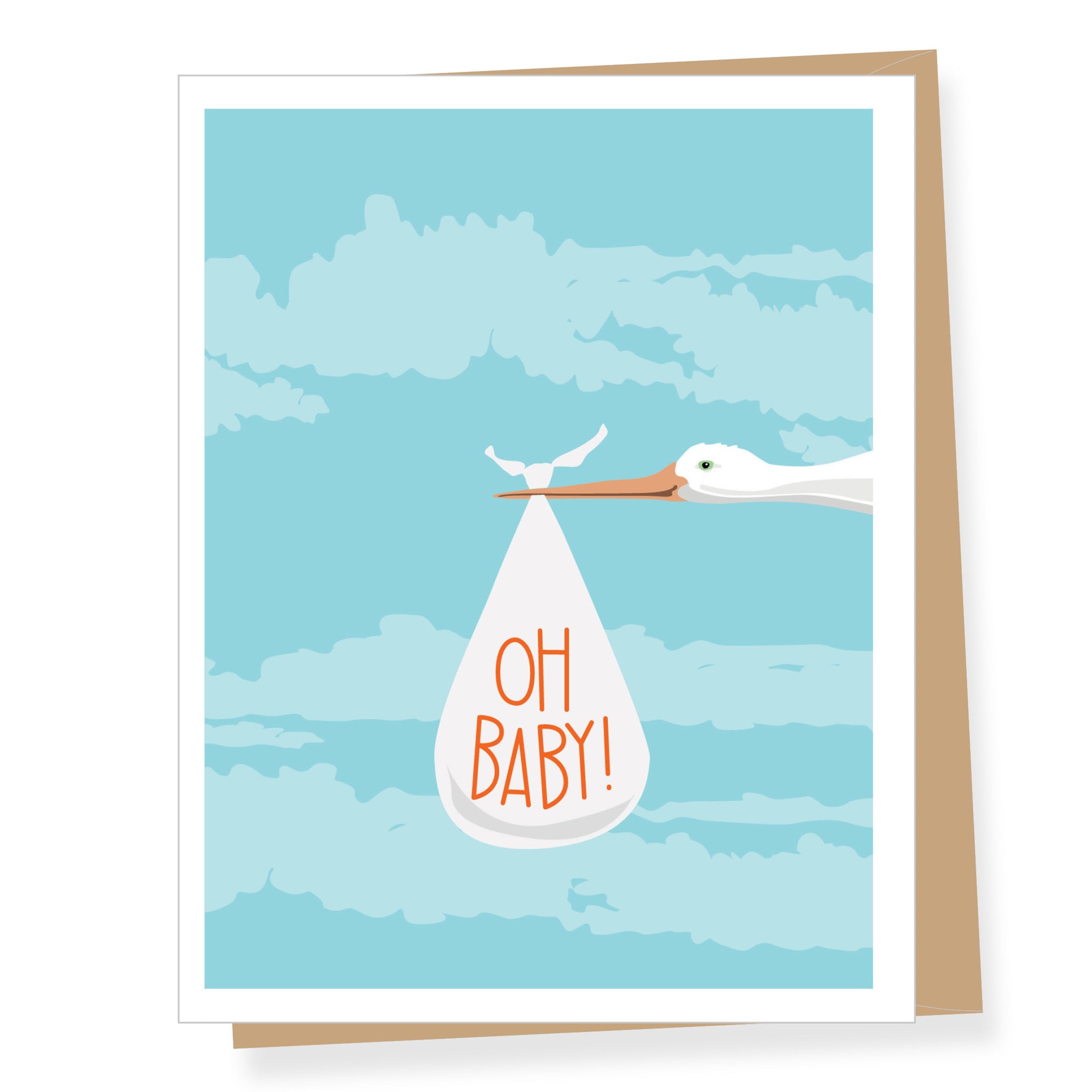 Oh Baby Stork, New Baby Card