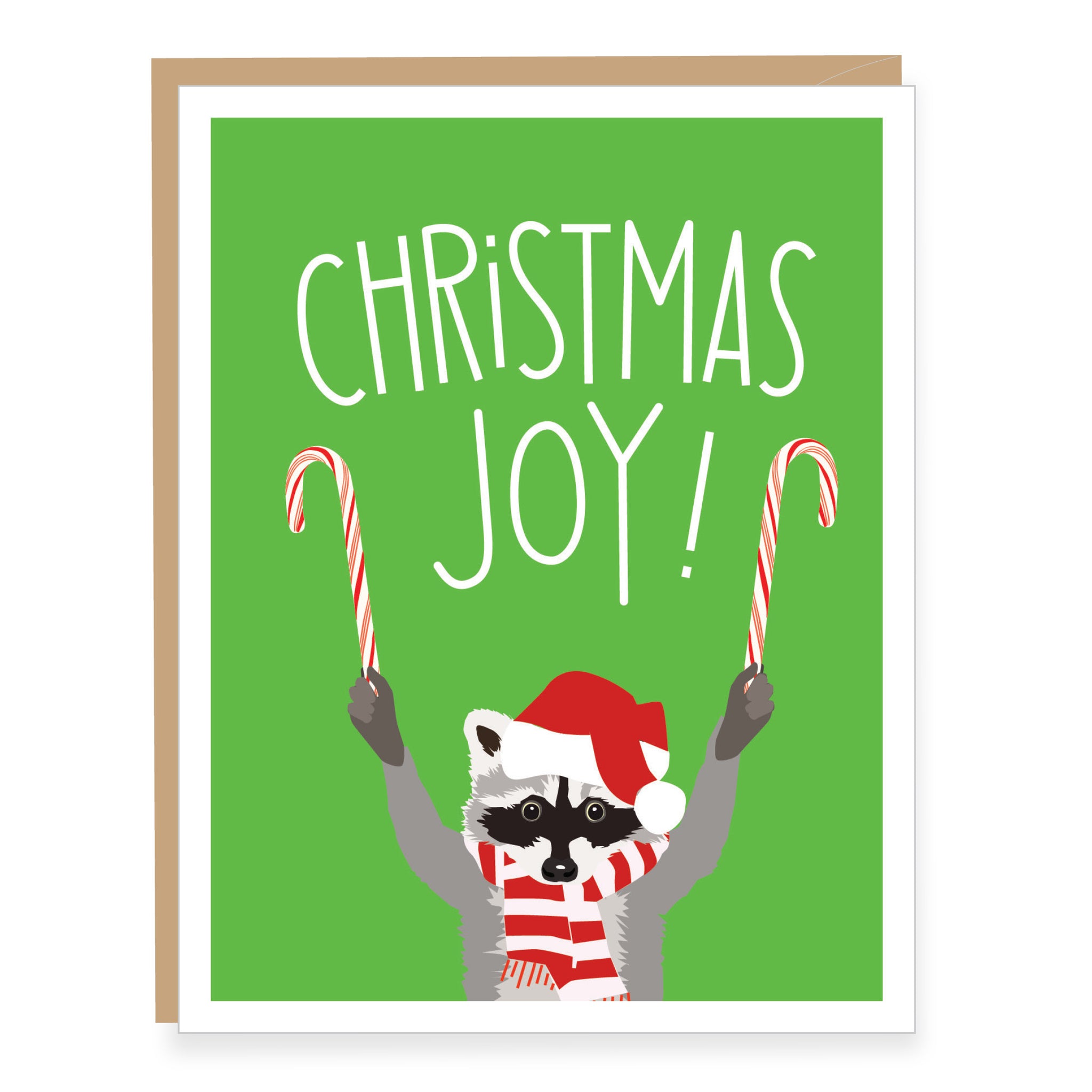 Christmas Joy Raccoon Holiday Card