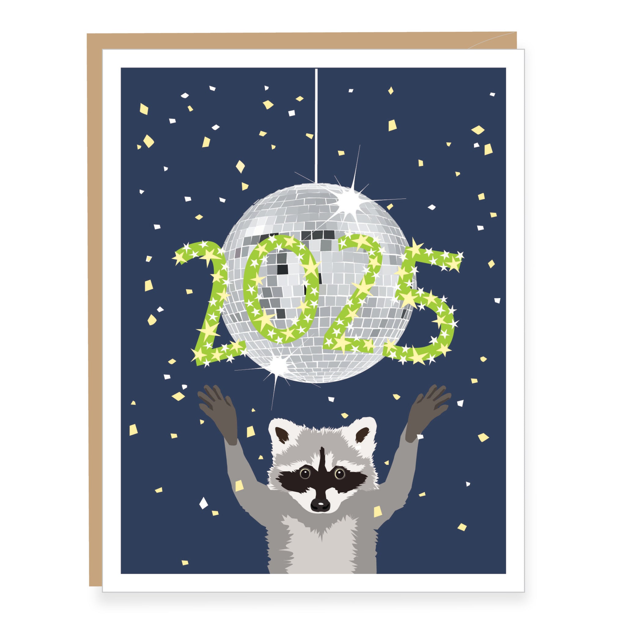 2025 Raccoon with Sparklers New Year Card