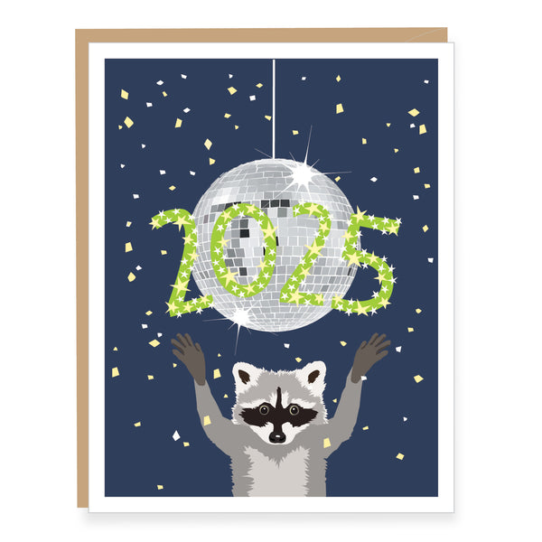 2025 Raccoon with Sparklers New Year Card