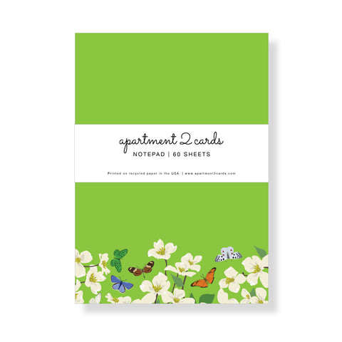 Dogwood and Butterflies Notepad