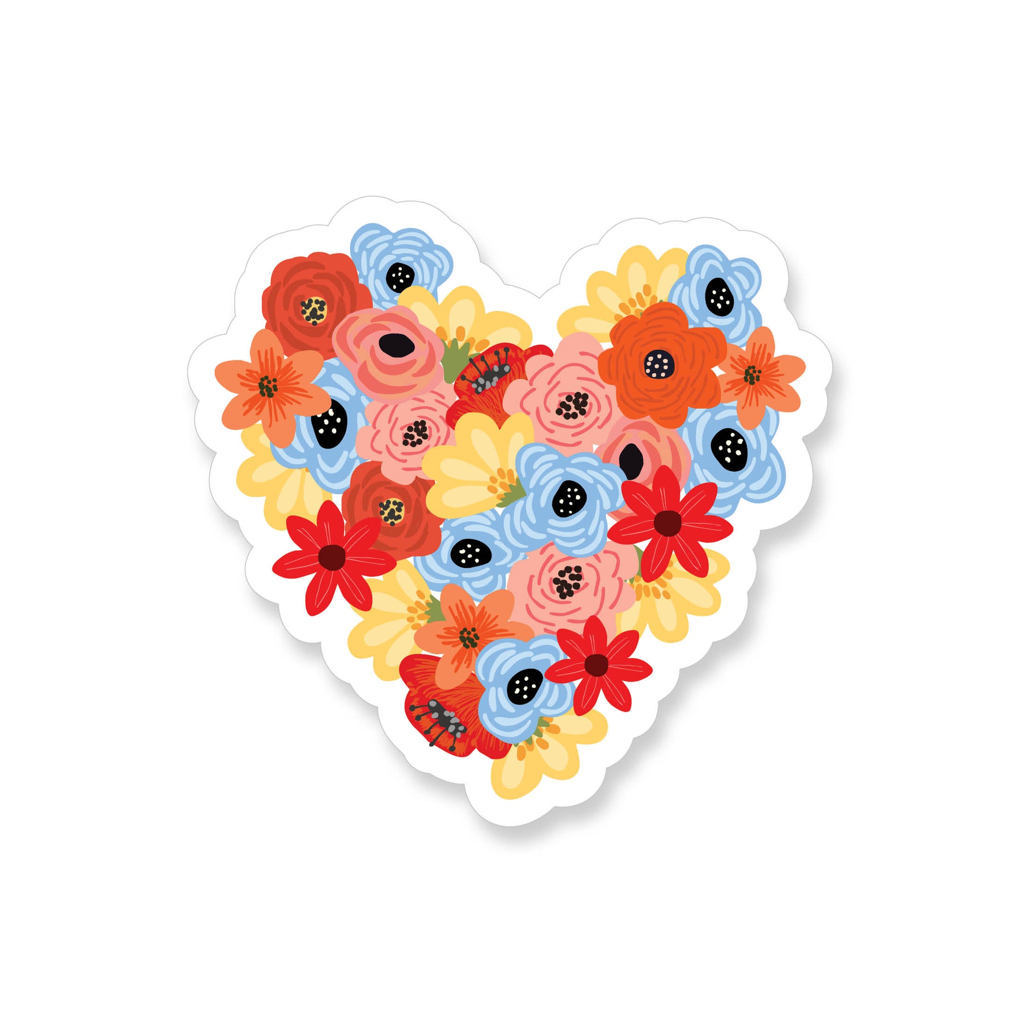 Floral Heart, Vinyl Sticker