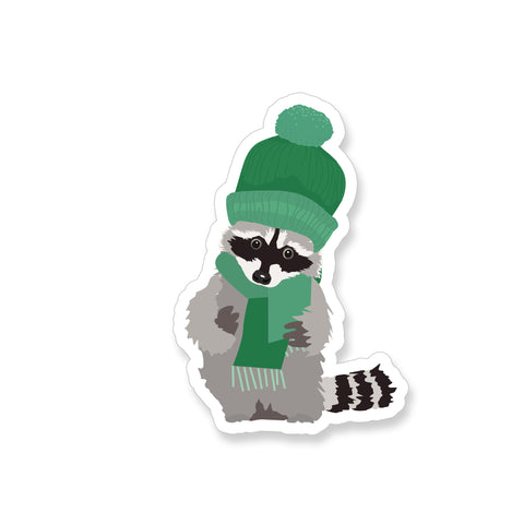 Winter Raccoon, Vinyl Sticker