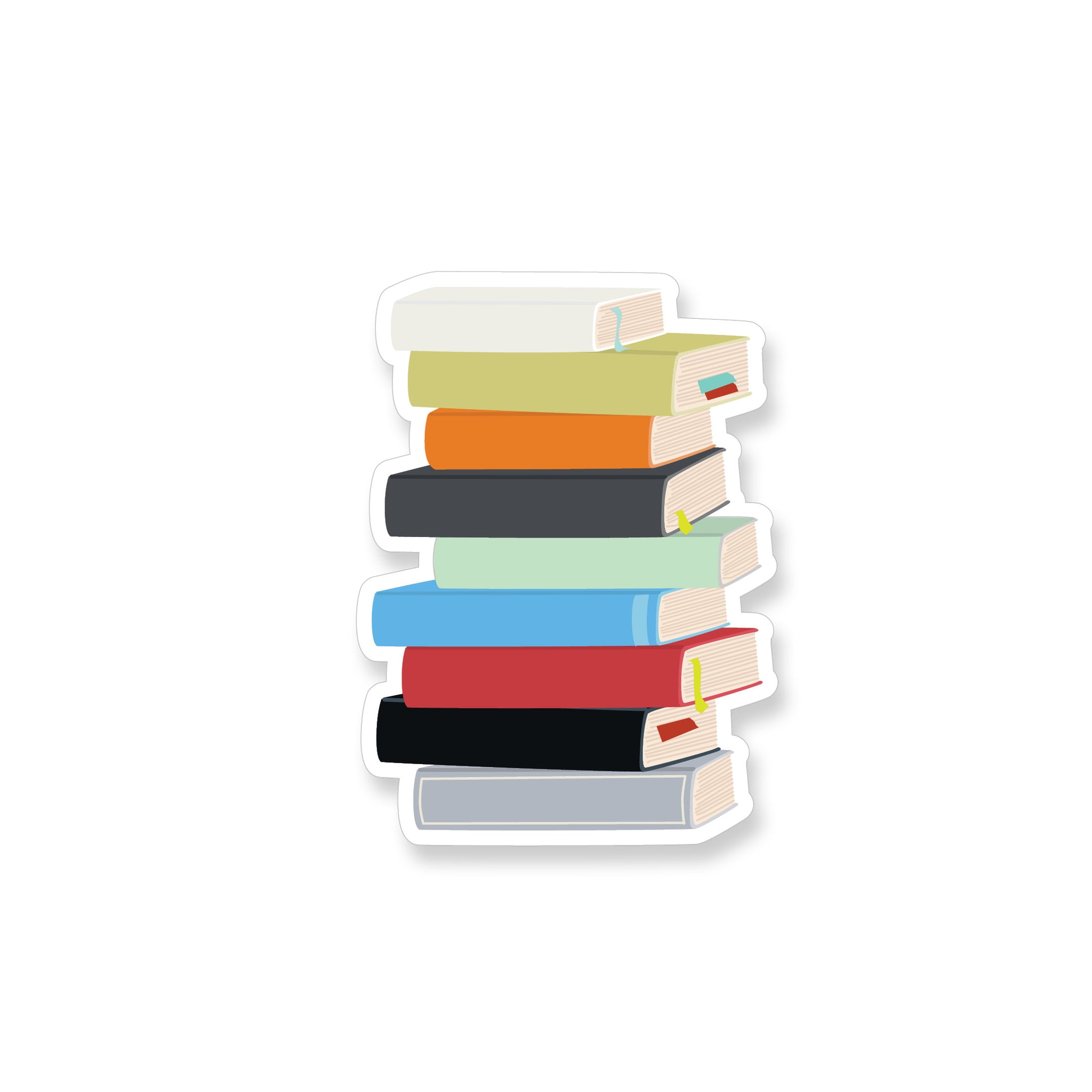 Colorful Stack of Books, Vinyl Sticker