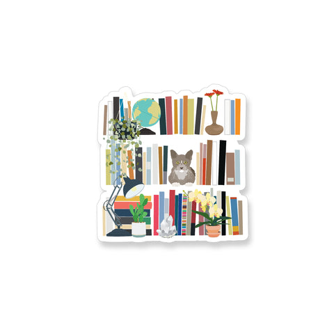 Decorated Bookshelves Vinyl Sticker